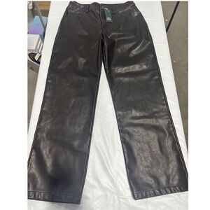 Wild Fable Brown Faux Leather‎ Straight Leg Pants Womens 8 NWT 331 07 2851